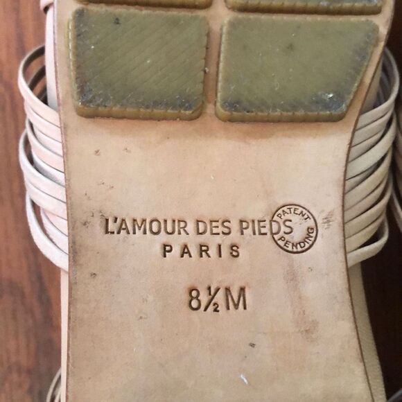 L’amour Des Pieds Paris Beige, leather ankle strap sandals, size 8.5 ￼ - Picture 6 of 6